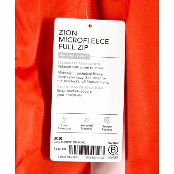 Athleta Jacket Lightweight Zion Microfleece Unlined Orange Size XS Oversized - Picture 9 of 12